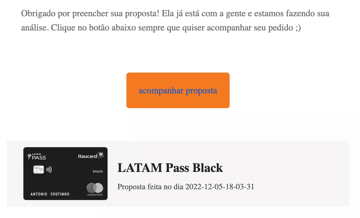 cadastro cartao latam pass passo 9