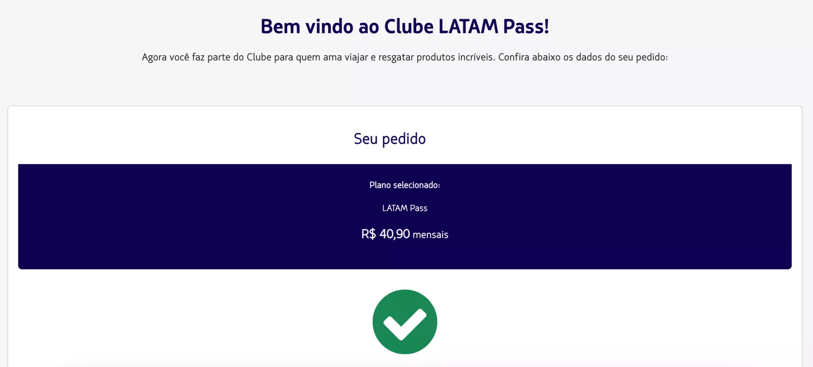 cadastro latam pass passo 11